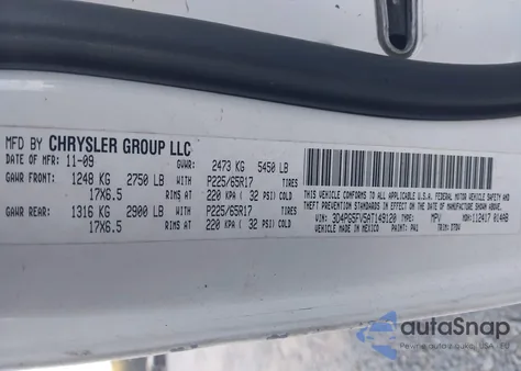 2010 Dodge Journey Sxt из США, поврежденный, VIN 3D4PG5FV5AT149120